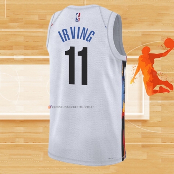 Camiseta Brooklyn Nets Kyrie Irving NO 11 Ciudad 2022-23 Blanco