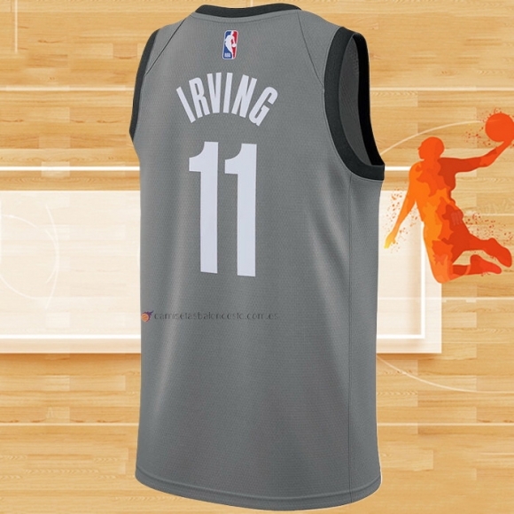 Camiseta Brooklyn Nets Kyrie Irving NO 11 Statement 2019-20 Gris