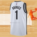 Camiseta Brooklyn Nets Mikal Bridges NO 1 Association 2022-23 Blanco