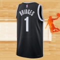 Camiseta Brooklyn Nets Mikal Bridges NO 1 Icon 2022-23 Negro