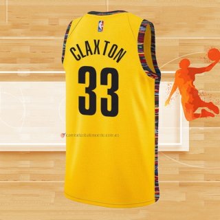 Camiseta Brooklyn Nets Nicolas Claxton NO 33 Ciudad 2020-21 Amarillo