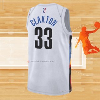 Camiseta Brooklyn Nets Nicolas Claxton NO 33 Ciudad 2022-23 Blanco