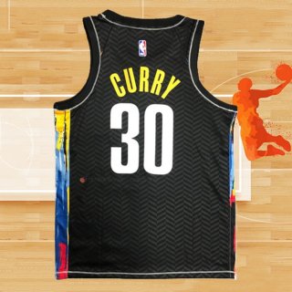 Camiseta Brooklyn Nets Seth Curry NO 30 Ciudad 2020-21 Negro