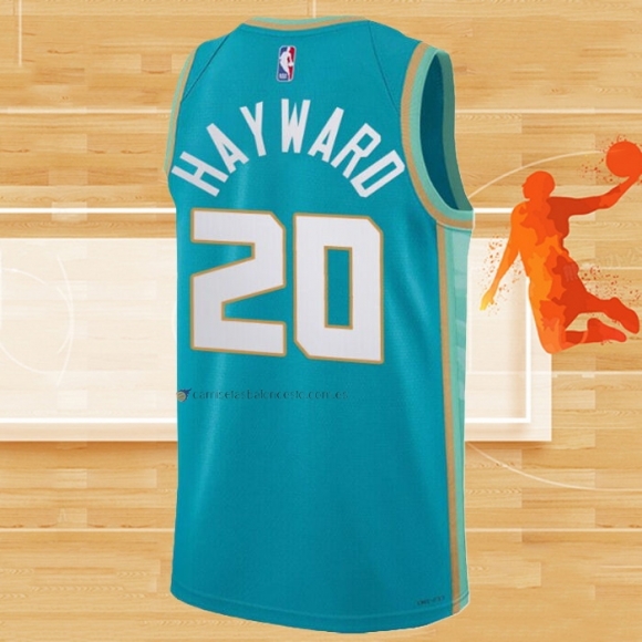 Camiseta Charlotte Hornets Gordon Hayward NO 20 Ciudad 2023-24 Verde