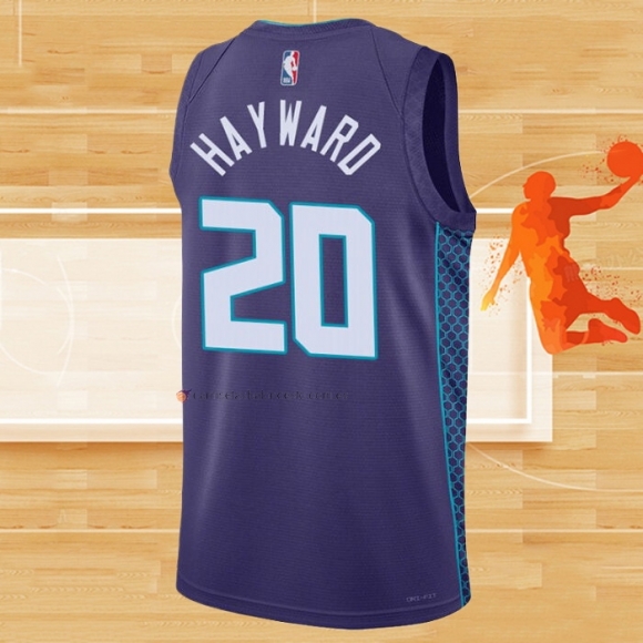 Camiseta Charlotte Hornets Gordon Hayward NO 20 Statement 2022-23 Violeta