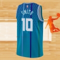 Camiseta Charlotte Hornets Ish Smith NO 10 Ciudad 2021-22 Azul