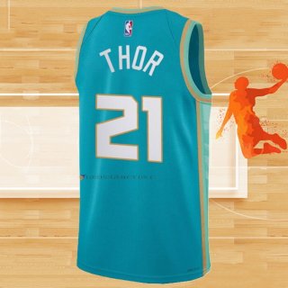 Camiseta Charlotte Hornets Jt Thor NO 21 Ciudad 2023-24 Verde