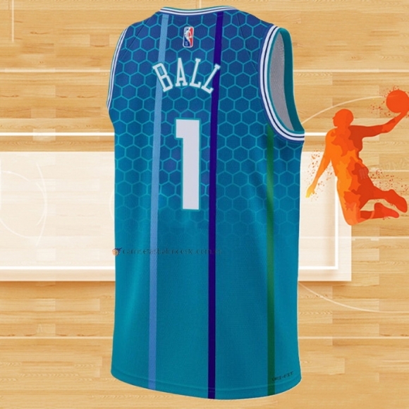 Camiseta Charlotte Hornets LaMelo Ball NO 1 Ciudad 2022-23 Azul