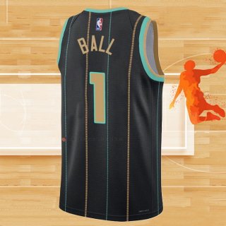 Camiseta Charlotte Hornets LaMelo Ball NO 1 Ciudad 2022-23 Negro