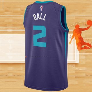 Camiseta Charlotte Hornets LaMelo Ball NO 2 Statement Edition Violeta