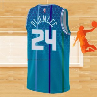 Camiseta Charlotte Hornets Mason Plumlee NO 24 Ciudad 2021-22 Azul