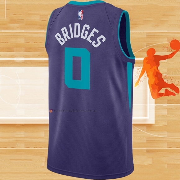 Camiseta Charlotte Hornets Miles Bridges NO 0 Statement 2020-21 Violeta