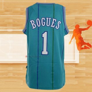 Camiseta Charlotte Hornets Muggsy Bogues NO 1 Retro Azul