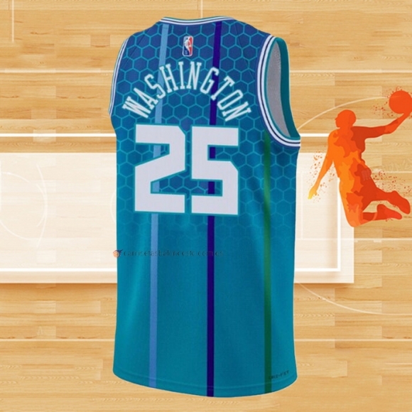 Camiseta Charlotte Hornets P. J. Washington NO 25 Ciudad 2021-22 Azul