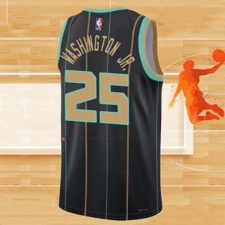 Camiseta Charlotte Hornets P.J. Washington JR. NO 25 Ciudad 2022-23 Negro