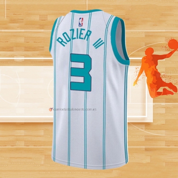 Camiseta Charlotte Hornets Terry Rozier III NO 3 Association 2020-21 Blanco