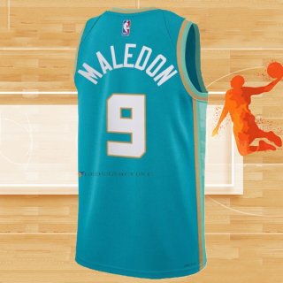 Camiseta Charlotte Hornets Theo Maledon NO 9 Ciudad 2023-24 Verde