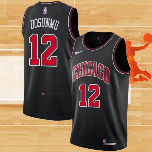 Camiseta Chicago Bulls Ayo Dosunmu NO 12 Statement 2021 Negro