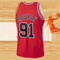 Camiseta Chicago Bulls Dennis Rodman NO 91 Mitchell & Ness 1997-98 Rojo