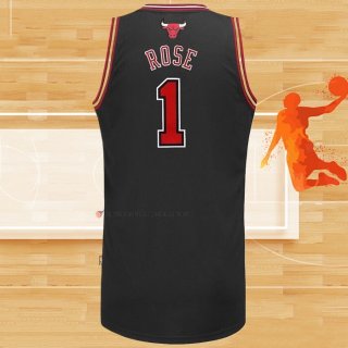 Camiseta Chicago Bulls Derrick Rose NO 1 Negro