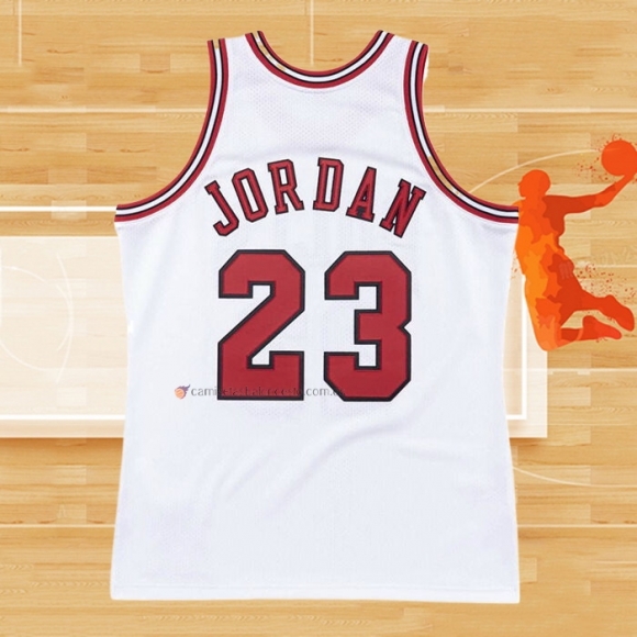 Camiseta Chicago Bulls Michael Jordan NO 23 Mitchell & Ness 1996-97 Blanco