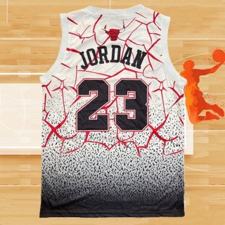 Camiseta Chicago Bulls Michael Jordan NO 23 Mitchell & Ness Blanco Rojo