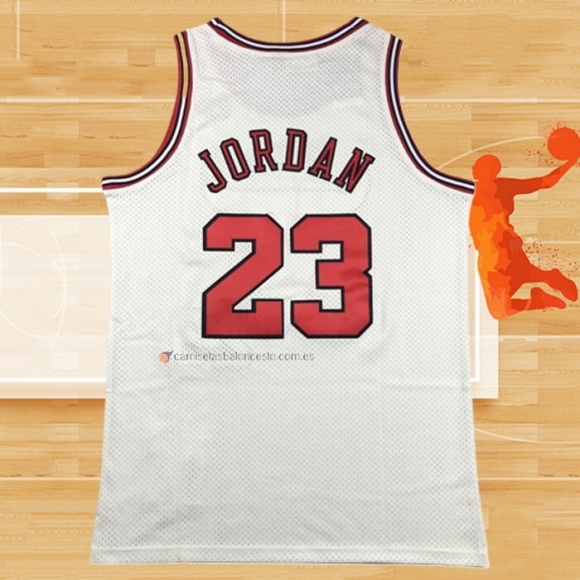 Camiseta Chicago Bulls Michael Jordan NO 23 Mitchell & Ness Chainstitch Crema