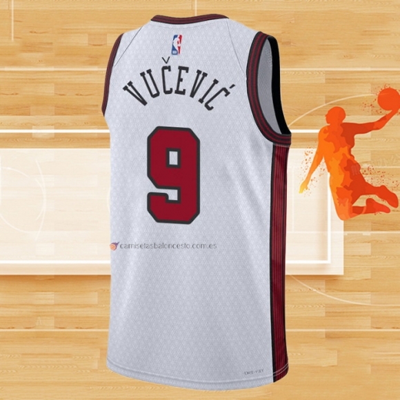 Camiseta Chicago Bulls Nikola Vucevic NO 9 Ciudad 2022-23 Blanco