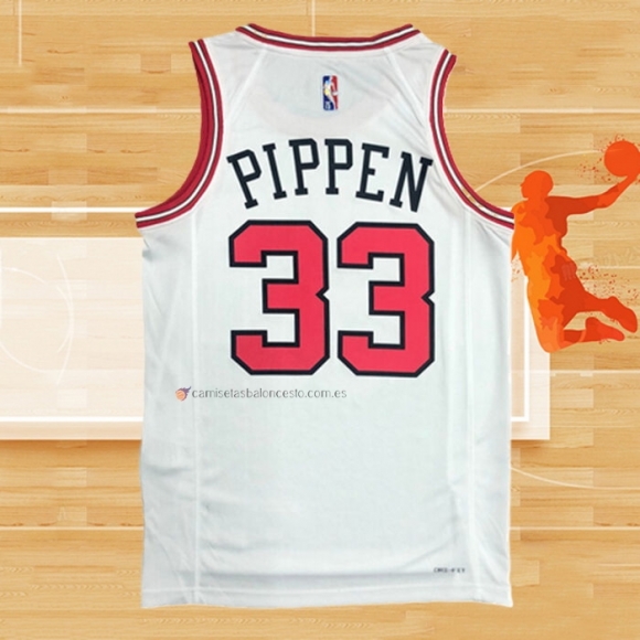 Camiseta Chicago Bulls Scottie Pippen NO 33 Association 2021 Blanco