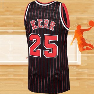 Camiseta Chicago Bulls Steve Kerr NO 25 Mitchell & Ness 1995-96 Negro