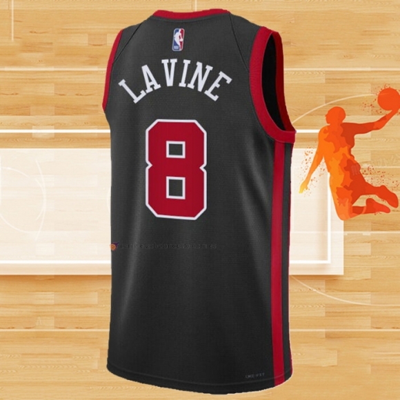 Camiseta Chicago Bulls Zach Lavine NO 8 Ciudad 2023-24 Negro