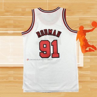 Camiseta Nino Chicago Bulls Dennis Rodman NO 91 Mitchell & Ness 1997-98 Blanco