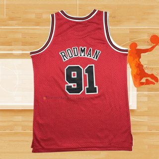 Camiseta Nino Chicago Bulls Dennis Rodman NO 91 Mitchell & Ness 1997-98 Rojo