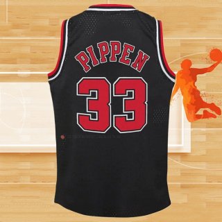 Camiseta Nino Chicago Bulls Scottie Pippen NO 33 Mitchell & Ness 1997-98 Negro