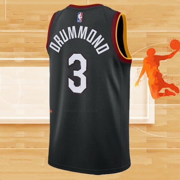 Camiseta Cleveland Cavaliers Andre Drummond NO 3 Ciudad 2020-21 Negro