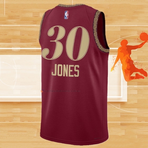 Camiseta Cleveland Cavaliers Damian Jones NO 30 Ciudad 2023-24 Rojo