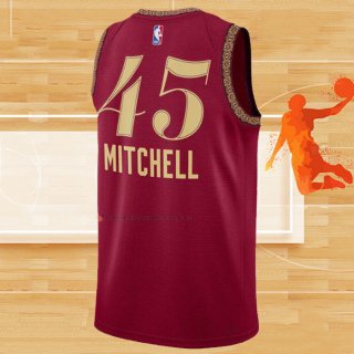 Camiseta Cleveland Cavaliers Donovan Mitchell NO 45 Ciudad 2023-24 Rojo