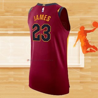 Camiseta Cleveland Cavaliers LeBron James NO 23 Icon Autentico Rojo