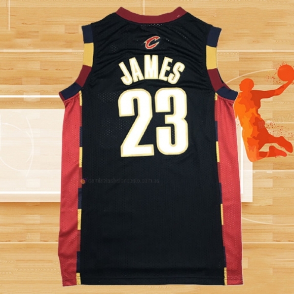 Camiseta Cleveland Cavaliers LeBron James NO 23 Mitchell & Ness 2008-09 Negro