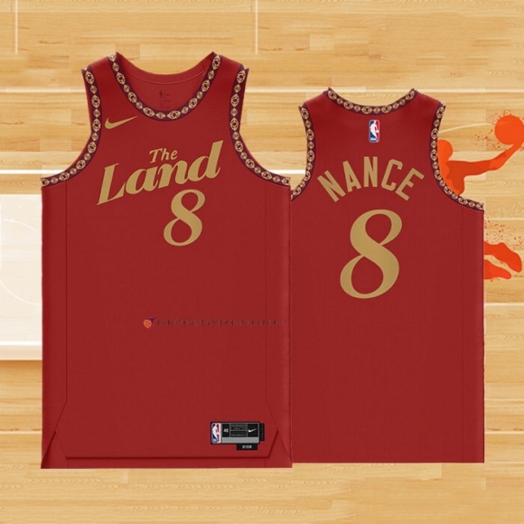 Camiseta Cleveland Cavaliers Pete Nance NO 8 Ciudad 2023-24 Rojo