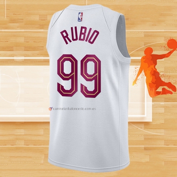 Camiseta Cleveland Cavaliers Ricky Rubio NO 99 Association 2022-23 Blanco