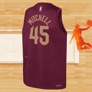 Camiseta Nino Cleveland Cavaliers Donovan Mitchell NO 45 Icon 2022-23 Rojo