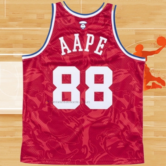 Camiseta All Star 1988 AAPE x Mitchell & Ness Rojo