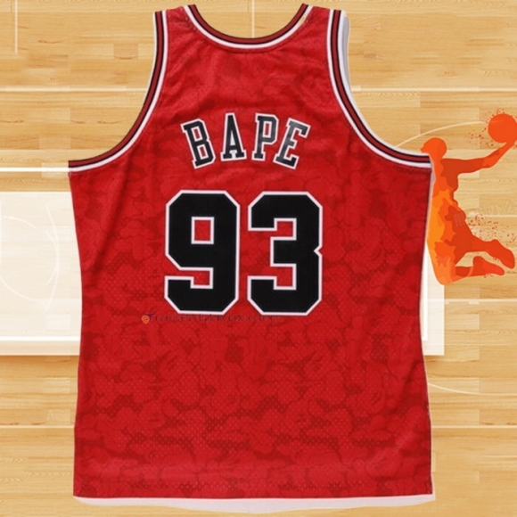 Camiseta Chicago Bulls Bape NO 93 Hardwood Classics Rojo