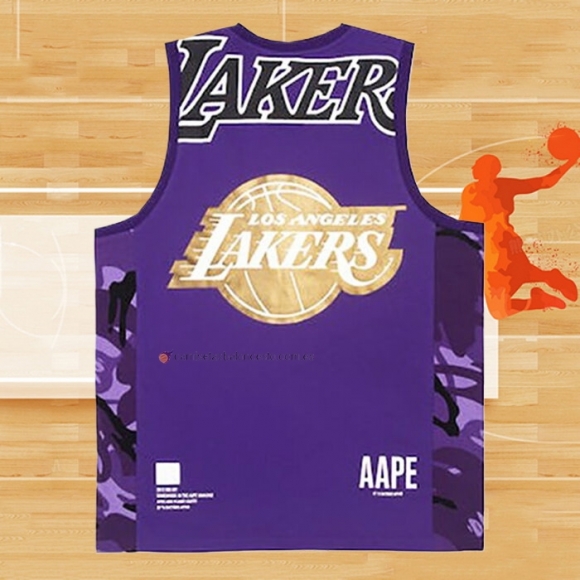 Camiseta Los Angeles Lakers x AAPE Violeta