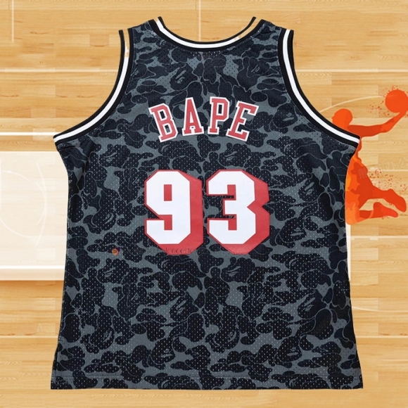 Camiseta Miami Heat Bape NO 93 Hardwood Classic Negro