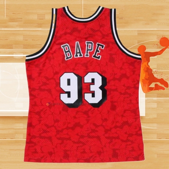 Camiseta Miami Heat Bape NO 93 Mitchell & Ness Rojo