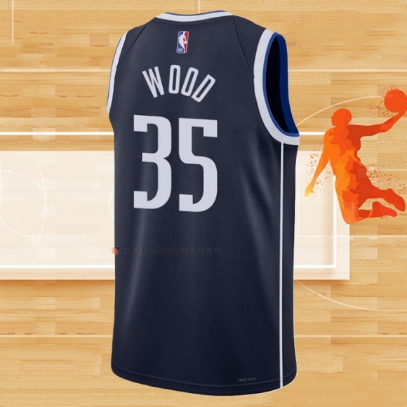 Camiseta Dallas Mavericks Christian Wood NO 35 Statement 2022-23 Azul