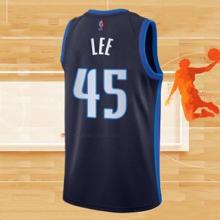 Camiseta Dallas Mavericks Courtney Lee NO 45 Earned 2020-21 Azul