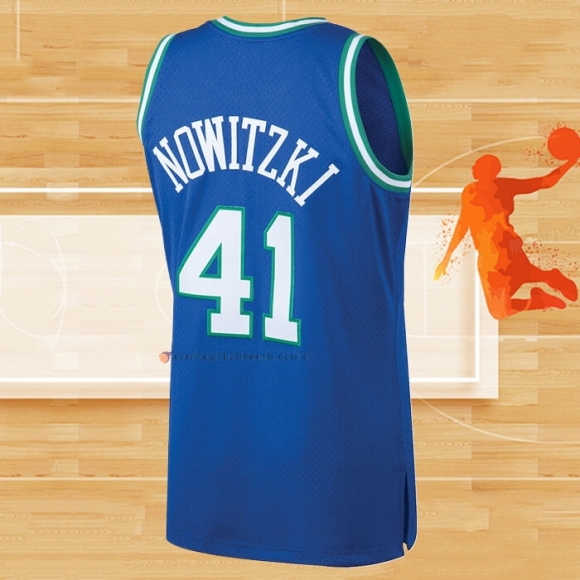 Camiseta Dallas Mavericks Dirk Nowitzki NO 41 Mitchell & Ness 1998-99 Azul